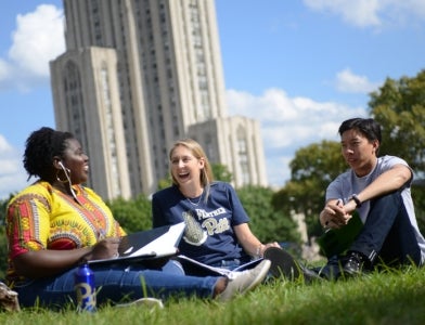 Students on lawn